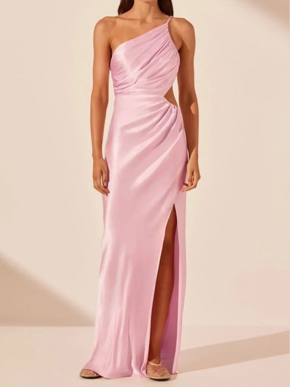 Shona Joy La Lune Asymmetrical Gathered Maxi Dress - Peony size 4
